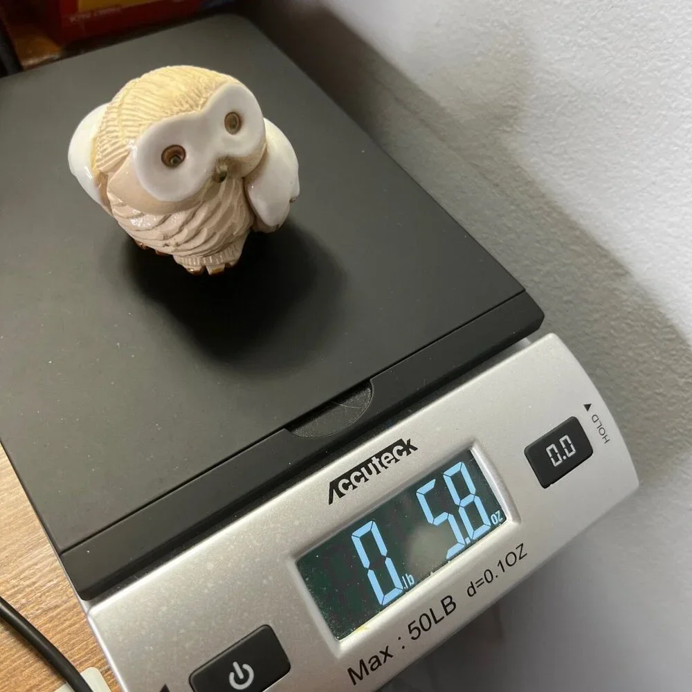 Vintage Artesania Rinconada Snowy Owl Pottery Figurine Uruguay Folk Art 3” - Picture 9 of 9